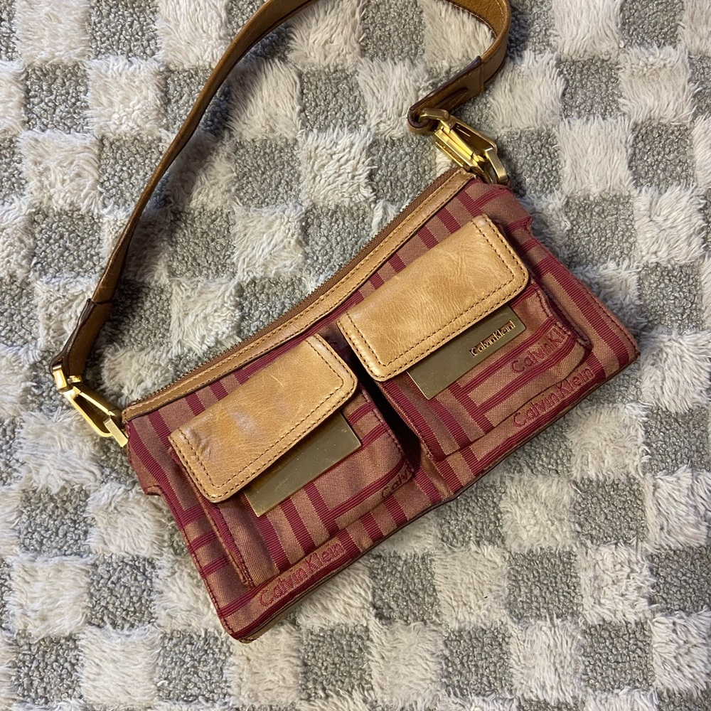 Calvin Klein Tan and Red Women's Bag